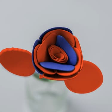 革の一輪花（バラ）のイメージ